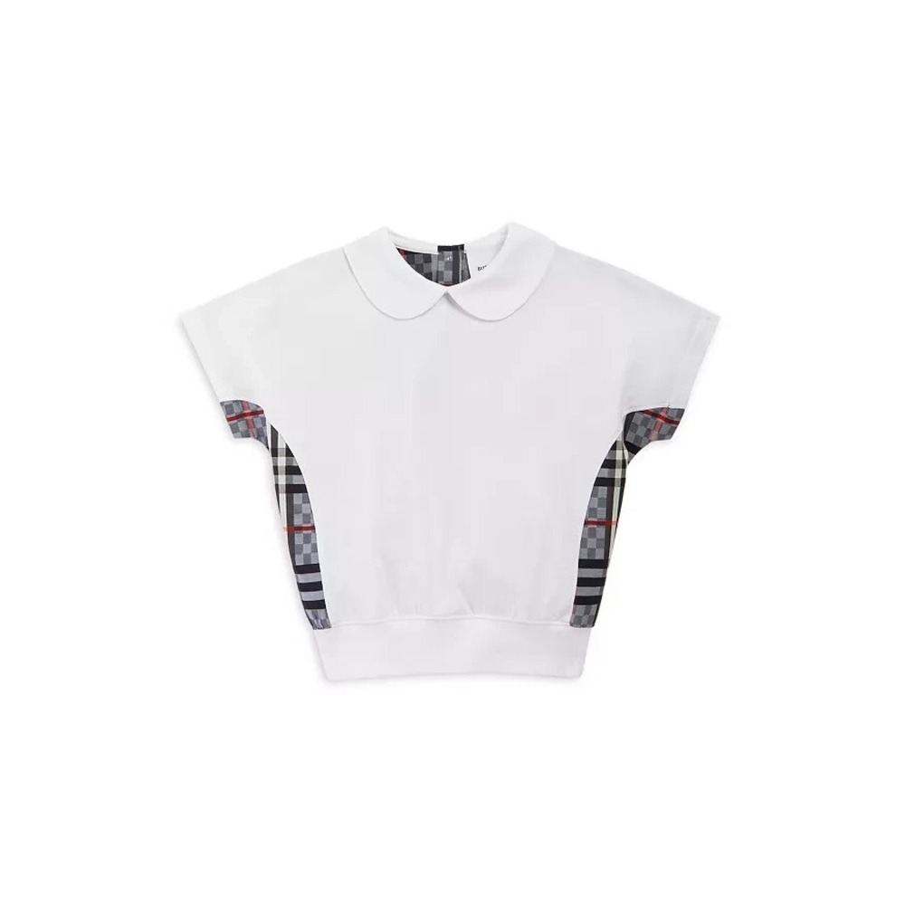 Burberry Girls Deanne Check Top‎ Shirt white peter pan Collar Size 10Y 10